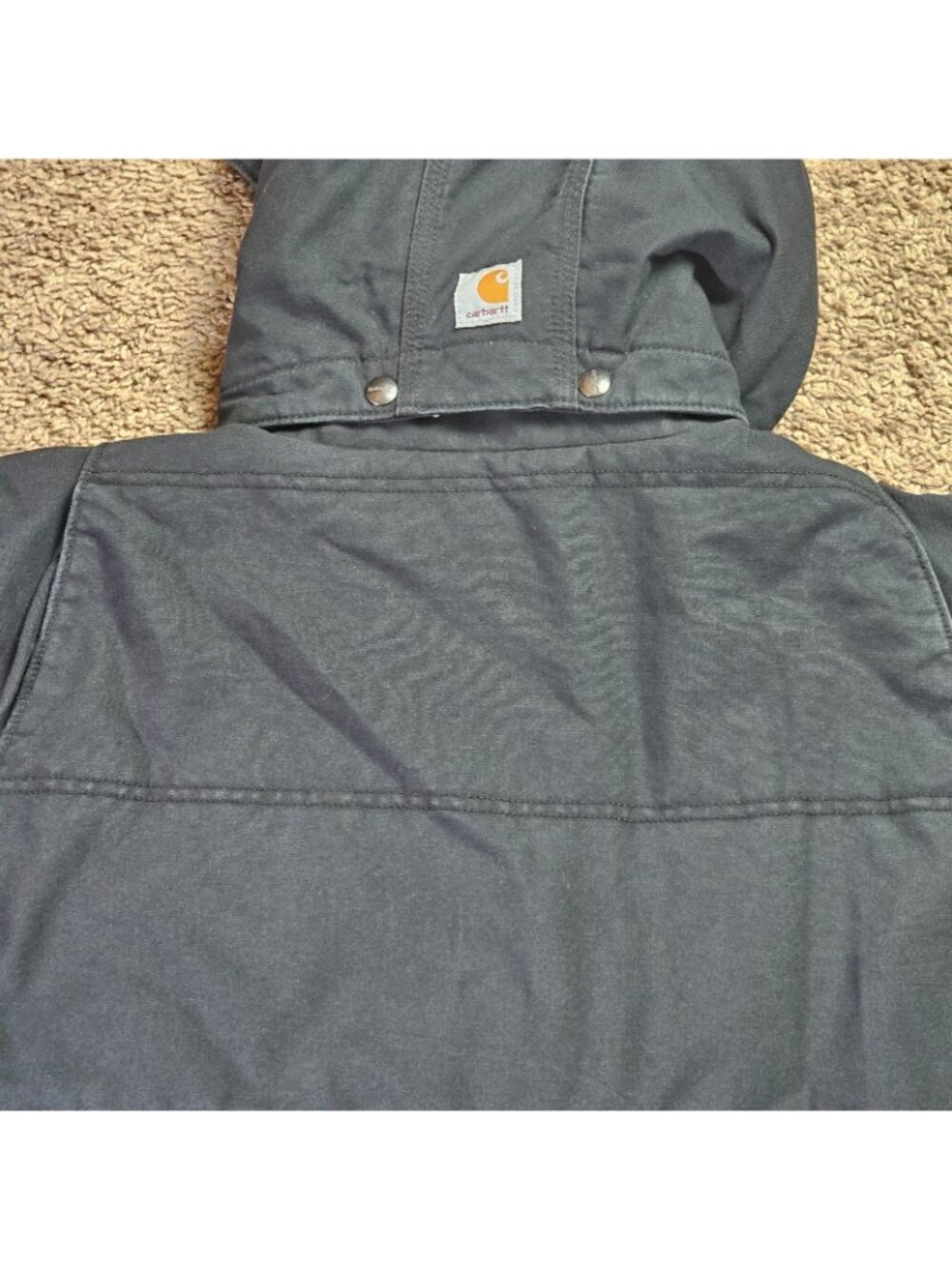 Carhartt Quick Duck Livingston Jacket Mens L Tall Black Thinsulate Hood Workwear - Picture 11 of 12